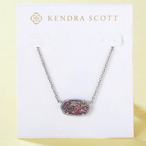 New Kendra Scott Elisa Silver Multicolor Drusy